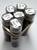 1950's Lincoln Wheat Cents - Six Tubes of Mixed Date and Mint Marks - Average Circulated Condition