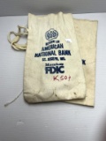 Two American National Bank St. Joseph MO Canvas Bank Bag Small Sized