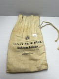 Valley State Bank Atchison Kansas Canvas Bank Bag Small Size