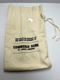 Commerce Bank of St. Joseph,  Missouri Canvas Bank Bag Small Size