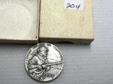 1972 The National Park Centennial for Old Faithful White Metal High Relief By Medallic Art Co., NY