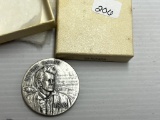 1872-1972 George Catlin The Yellowstone Bear White Metal Medal - High Relief By Medallic Art Co., NY