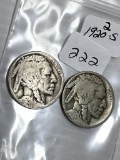 2-1920S Buffalo Nickel - Average Circulated Condition