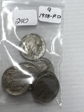 9-1938P & D Buffalo Nickel - Average Circulated Condition