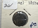 1857O Seated Liberty Dime - Plugged G+