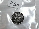 1908 Barber Dime - XF+ Dark