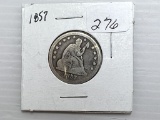 1857 Seated Liberty Quarter Dollar - G