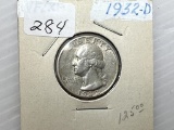1932D Washington Quarter Dollar -XF+/AU