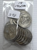 15-1965 Washington Quarter Dollars AU to BU