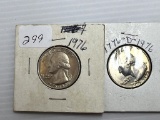 1976 and 1976D Washington Bicentennial Quarter Dollars -BU