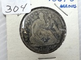 1854O Seated Liberty Half Dollar , With Arrows - G