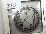 1912 Barber Half Dollar -VG