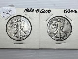 1934D Walking Liberty Half Dollar - G; x's the Bid