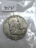1949D Franklin Silver Half Dollar - F