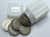 1950'S Franklin Silver Half Dollars Tube of 20 - Average Circulated Condition