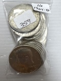 16-1964D Kennedy Half Dollars -AU/ BU - 90% Silver