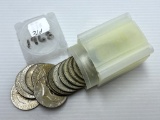1968D Kennedy Half Dollars Tube of 18 Coins - Circulated - 40% Silver