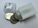 1965-1969D Kennedy Half Dollars Tube 16 Coins - Circulated - 40% Silver