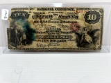 August 4,1865 National Currency $10 Note For The National Bank of Poughkeepsie NY- SN 6923157 - AG,