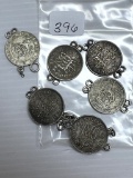 Great Britain Bracelet Made From 6- 6 Pence Pieces - 1920, 1921, 1938, 1943, & 2 1944