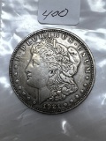 1921 Morgan Silver Dollar - XF+/AU Dark Toned