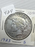 1923S Silver Peace Dollar - AU