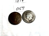 2-1876 Indian Head Cent - AG/G
