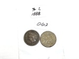 2-1888 Indian Head Cent - G/VG