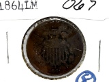 1864 Two-Cent Piece, Large Motto, VG
