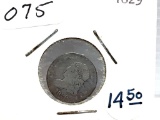 1829 Draped Bust Half Dime - F+ Details Damaged Obverse