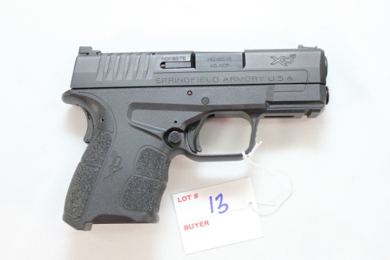 Springfield Armory XDS Mod. 2 .45 ACP Cal. Semi-Automatic Pistol w/3.3" BBL, 1-5 Rd. and 1 6-Rd. Mag