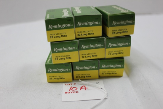 Remington .22LR High Velocity Round Nose; 50 Rds./Box, 9 Boxes