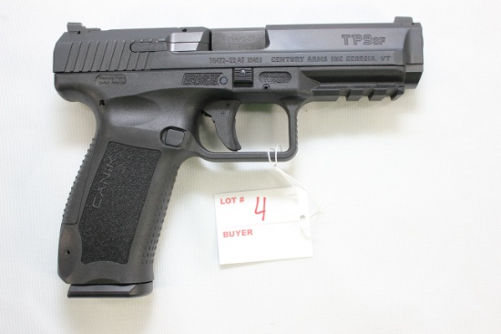 CANiK TP9SF 9mm Single Action Semi-Automatic Pistol w/4-1/2" BBL, Plastic Holster, 2-18 Rd. Magazine