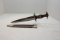 German Dagger Replica w/Metal Scabbard; Mfg. By Solingen, Germany; 8-3/4