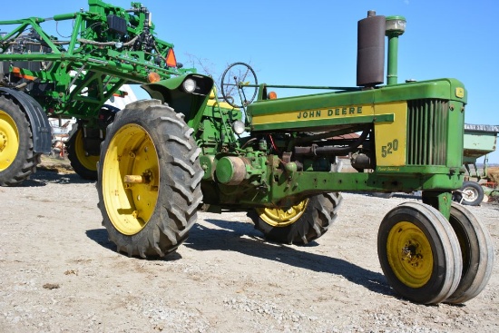 1957 John Deere 520, Good Tin Work, 3pt, 540pto, 1 SCV, 12.4- 36 Rear Tires @ 98%, Front Tires Weath