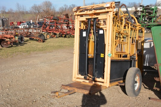 Older Foremost 150 Portable Livestock Chute, A-25T Auto Head gate, Palpation Cage