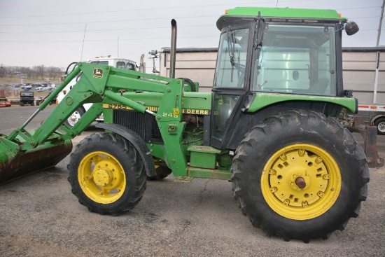 1990 John Deere 2755, MFWD, 245 Self Leveling Loader With Joystick Control, 6907 Hours, Cab Heat and