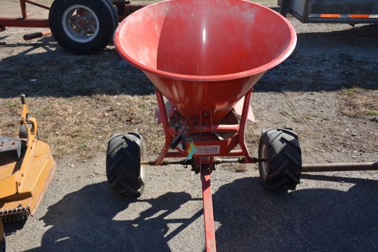 King Kutter Pull Type Broadcast Seeder, Ball Hitch, Good Tires