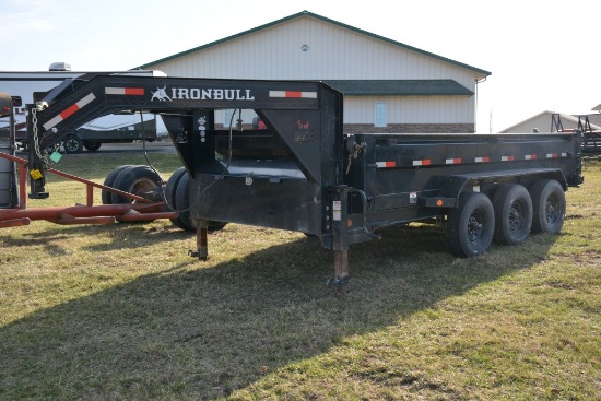 2021 Iron Bull Dump Trailer, Triple Axle, ST 235 80 R16 Tires, Gooseneck, Eclectic Over Hydraulic Ho