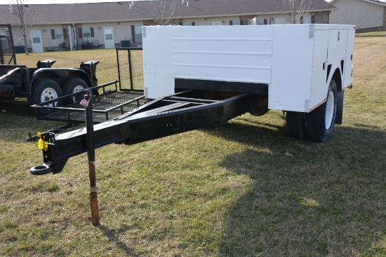 Knap Heide Utility Bed Trailer Service Bed Trailer, Locking Doors, White, NO TITLE