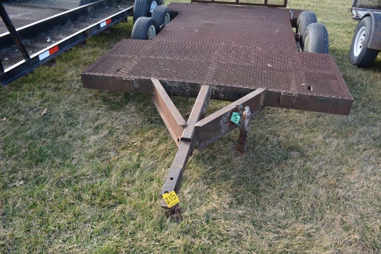 10' Low Boy Trailer, Steel Mesh Floor, Ramp, 15" Tires,  No Fenders, NO TITLE