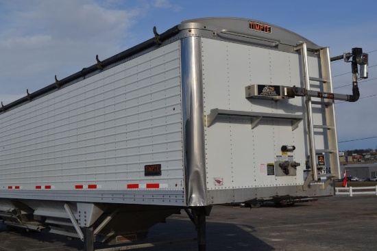 2015 Timpte Super Cube Grain Trailer, Air Ride, White, 43'x96"x78", 2nd Owner, Low Pro 24.5" Tires,