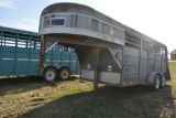 Lazy J 16' Gooseneck Stock Trailer, Lights Work Last Time Used, Good Tires, Fair Overall Condition,