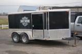 H&H Enclosed Trailer, 12'x 6.5', 225 75 R16 Tires, Tandem Axle, 2 5/16 Ball Hitch, Jack, Ramp Style