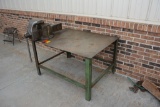 2.5'x4' Steel Table With 1942 Columbian # 508 Vice, 12