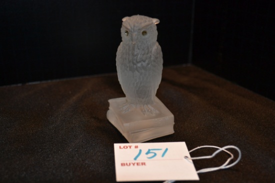 Fenton Clear Frosted Owl