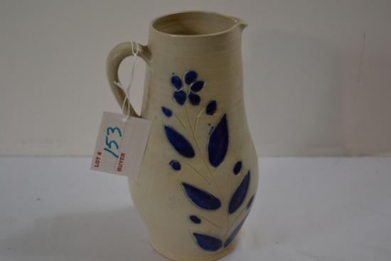 Williamsburg Stoneware Salt Glazed Vase/Pitcher w/Flower Pattern; 8"