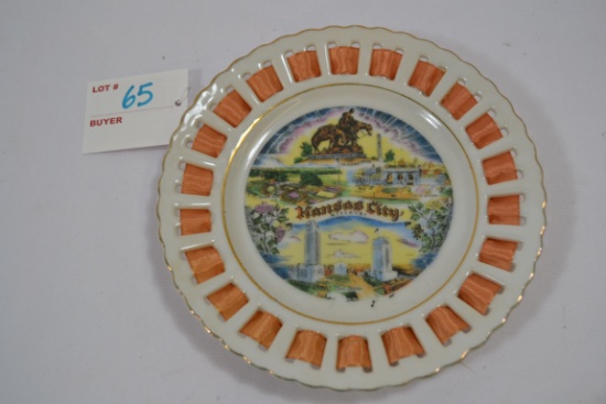 Souvenir Plate of Kansas City, MO Open Edge w/Ribbon; By ThrifCo