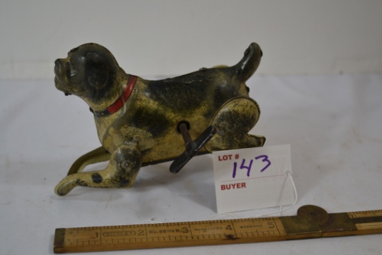 Antique 1920s Gunthermann Windup Flipping Dog Litho Tin Toy; Made in Germany