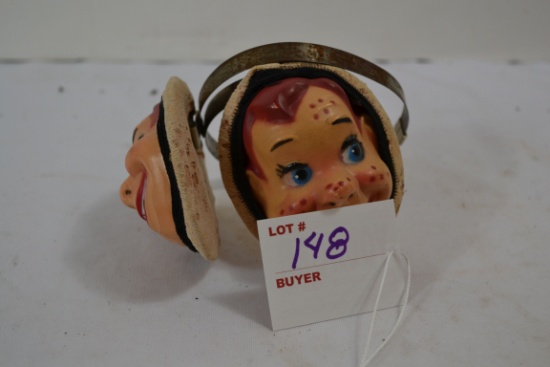 Child's Toy Howdy Doody Celluloid Ear Muffs; Note lot number in photo should be 148a, not 148.